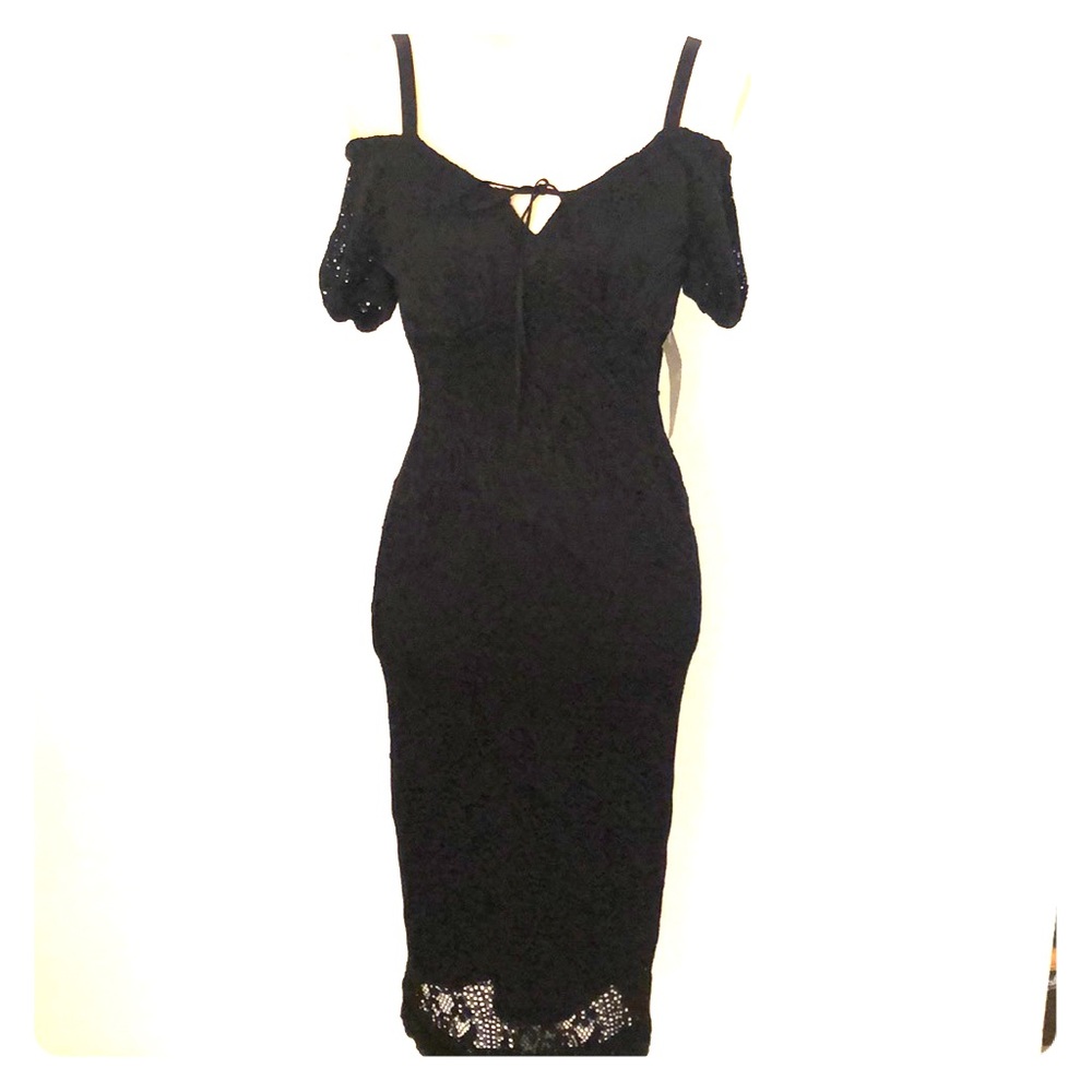 Black dress crochet dress.